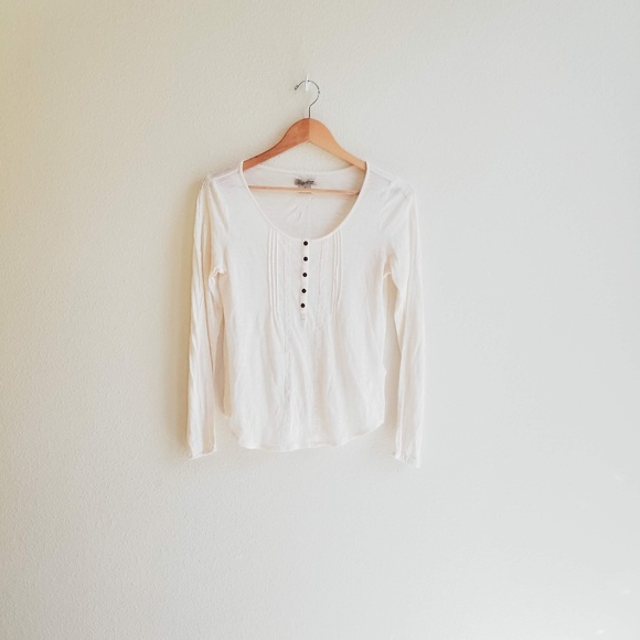 Lucky Brand Tops - LUCKY BRAND Cream Cotton Blend Lace Detail Top, S